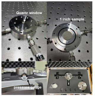 라만 기반 비전통 저류층 가스분포 특성 분석 시스템을 활용한 분석 시 저류층 시료 내 가스 분포 관찰을 위해 제작된 압력셀 이미지