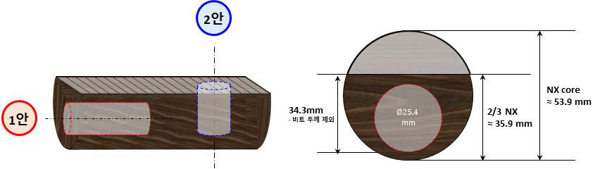 분성을 위해 처리된 NX core에서 시료 확보 방안