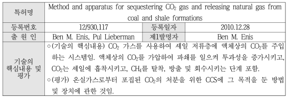 기술개발 분야 선 출원 특허의 출원인 및 핵심내용