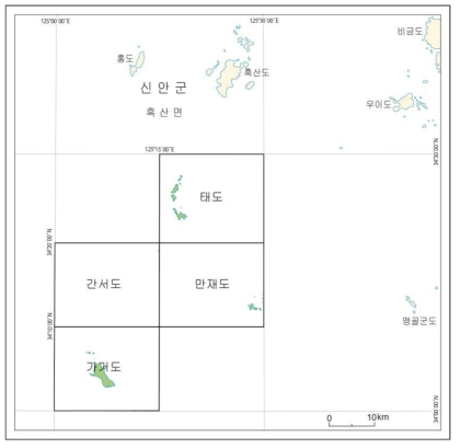 태도·만재도·간서도·가거도도폭의 위치도