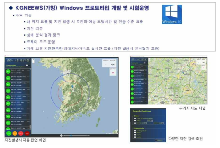 차세대 지진조기경보 알림 프로그램 주요특징 및 프로토타입