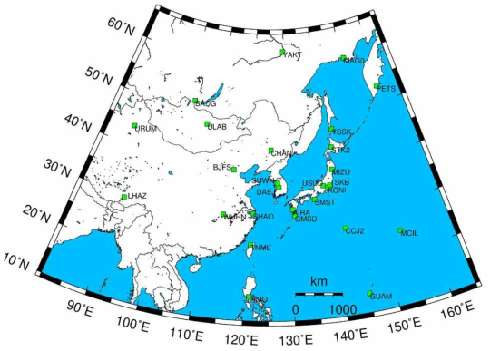 한반도 주변 IGS 기준점