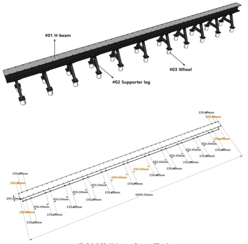 H-beam frame 3D view