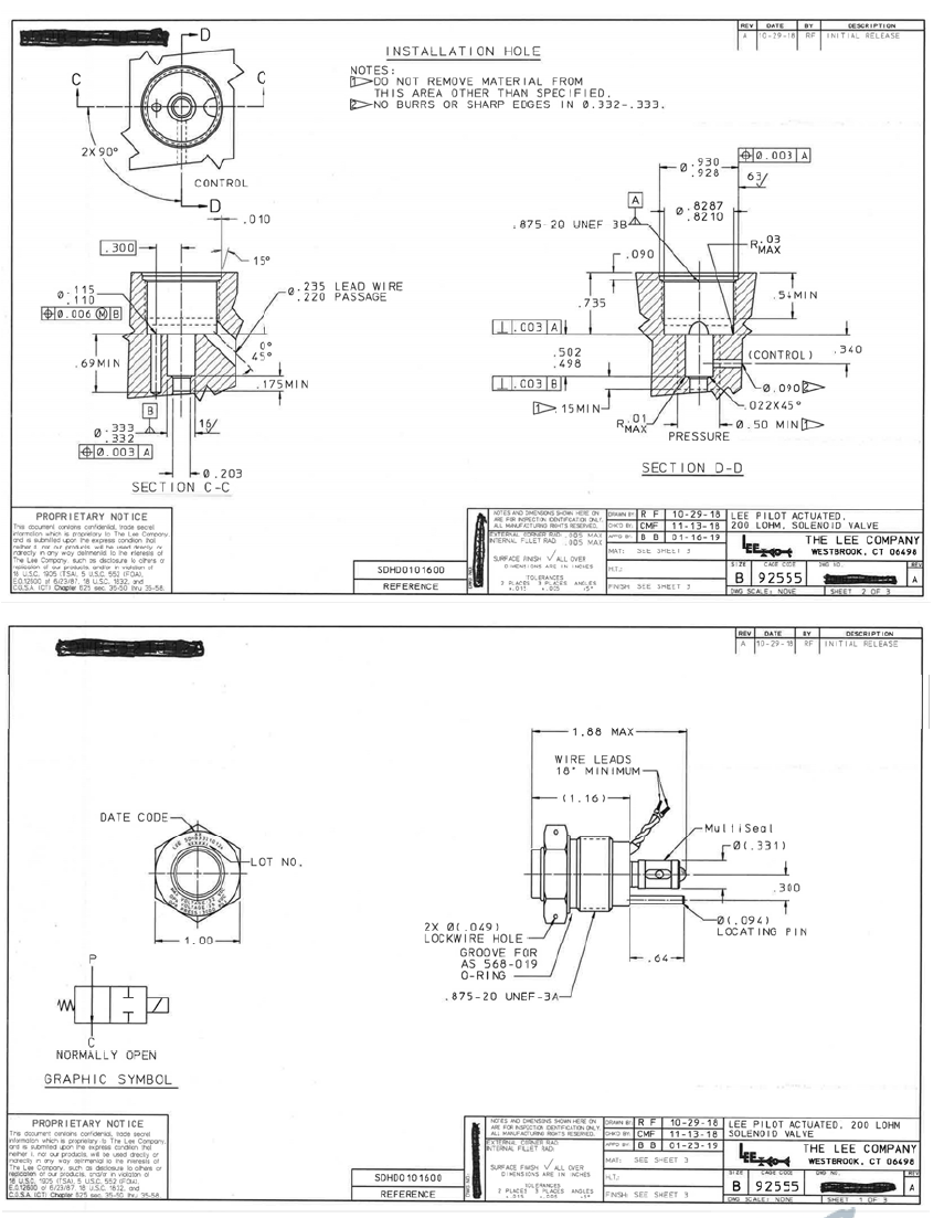 Design of Solenoid valve from The Lee Company, USA