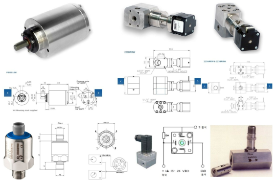 가압펌프, 압력조절밸브, 유량조절밸브, 압력센서, 유량 센서
