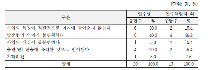 사업명 부적절 이유