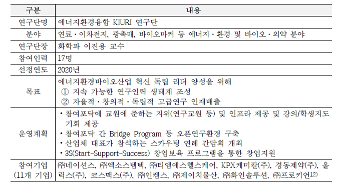 성균관대 연구단 현황