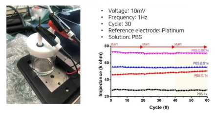 PBS 이온 농도에 따른 EIS 측정 시스템 신호 경향성 검증