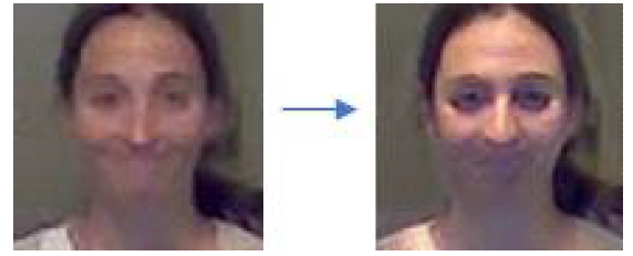 CycleGAN기반 표정 및 blurring 얼굴 영상 복원의 예