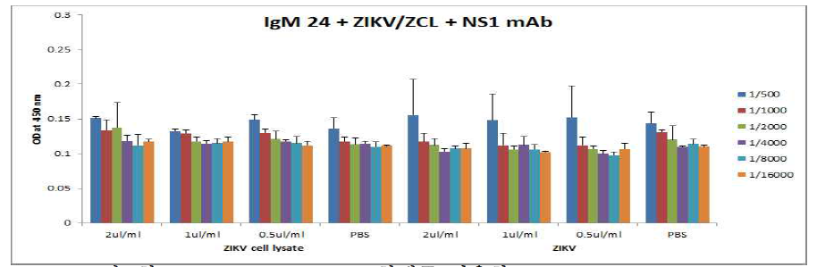 항 ZIKV-NS1 IgM #24 항체를 이용한 sandwich ELISA