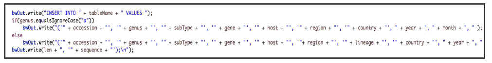 추출정보로부터 자동으로 MySQL 입력화일 생성