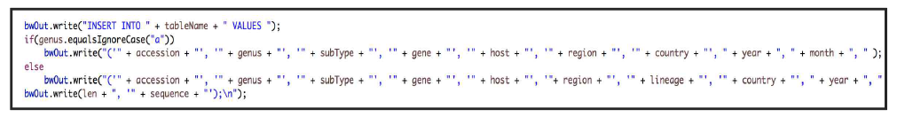 추출정보로부터 자동으로 MySQL 입력화일 생성