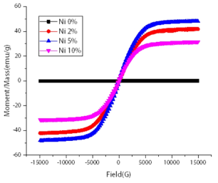 반응용액 내부 니켈 농도에 따라 촉매-프리 합성법으로 합성된 그래핀-자성나노입자의 자화거동 변화 양상