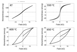 열처리 온도에 따른 FePt 나노입자의 자성 특성
