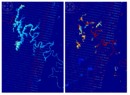 (좌) 2020.08.19. Landsat-7 ETM+, (우) 2020-09-04 Landsat-7 ETM+