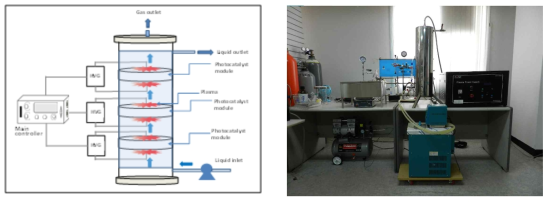 Schematic diagram of prototype LPP reaction apparatus and photograph