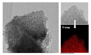 MCM-41메조포러스 담체에 Ni/TiO2를 담지한 광촉매에 TEM 이미지