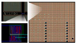 설계된 삼진 표준셀 라이브러리 physical layout 및 STI 확대도