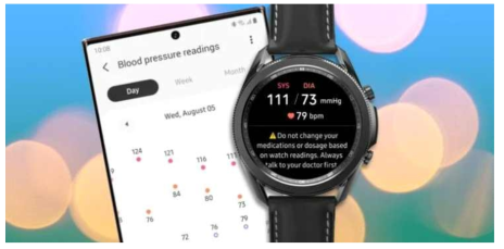 Samsung Galaxy Watch3 에 포함된 혈압측정기능