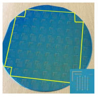 4인치 웨이퍼에 제작된 대면적 나노스위칭 array 소자의 광학 이미지