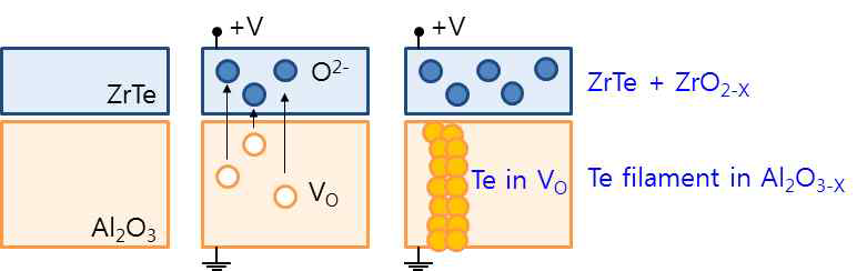 Te-filament 기반 나노 스위칭 소자의 동작 mechanism
