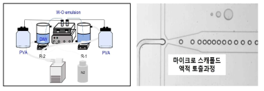 고분자 구조체 제조공정 모식도 및 토출 과정 이미지