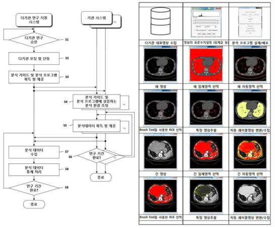 다기관 영상 분석 방법 흐름도와 실제 적용 예시
