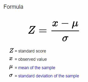 z-score normalization -공식