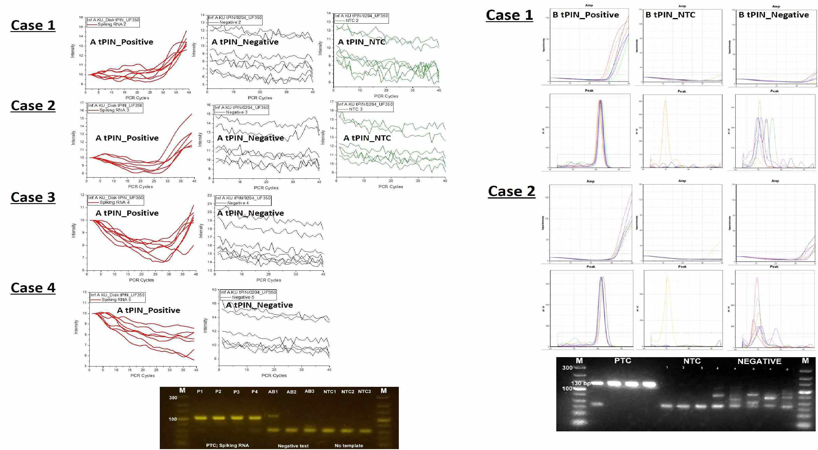 RNA 표준시료를 이용한 민감도，특이도 결과 (Influenza A,B) A에 대해 RNA 표준시료 3종 / 묘에 대한 RNA 표준시료 2종에 대한 민감도/특이도 결과 비특이 신호 없이 모든 입자에서 민감도/특이도 100% 확인