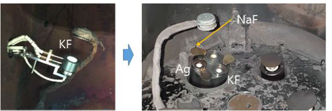 3-cell effusion 시스템 사진 (Na, K 및 Ag)