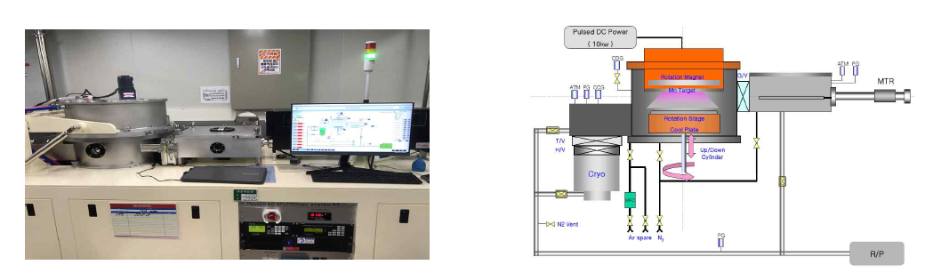 신규 구축한 Mo 전극 성막 장비