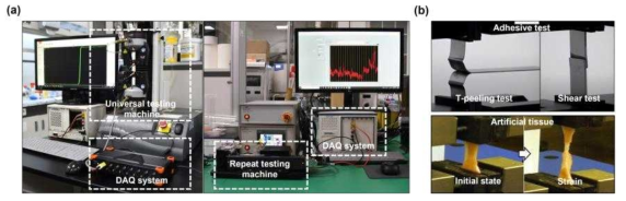 기계적 불일치에 따른 생체기관의 접착성 평가 및 인장시험 장비 이미지
