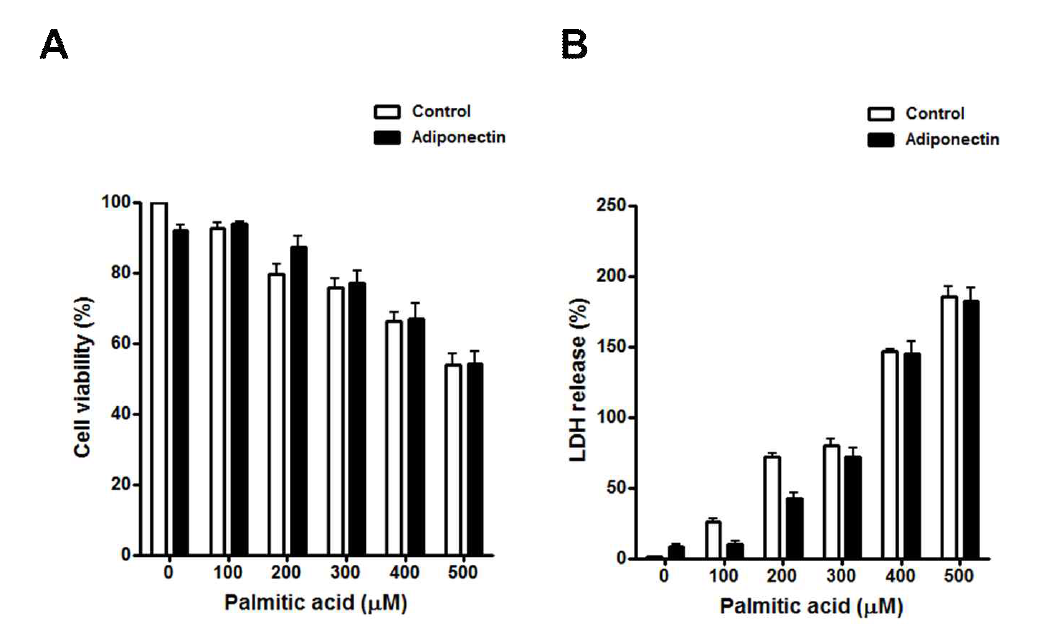 CTRP9의 palmitate 지방산 유도 세포사멸 및 독성에 대한 효과