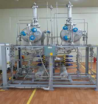 기흥소재 지엔씨 공장에서 제작 및 운용되고 있는 알칼라인 수전해 장치