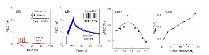 ITO/IGZO/Alumina/Al vertical device의 UV pulse를 이용한 brain behaviors 모방