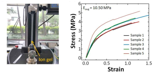이온젤의 기계적 물성 평가