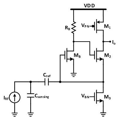 Regulated cascode(RGC) TIA의 schematic