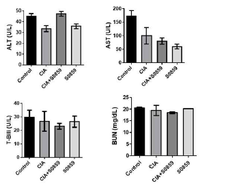 S0859에 의한 생체 내 신장 및 간 독성 확인