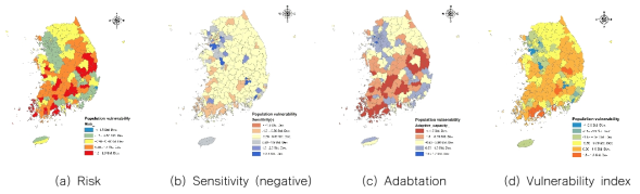 Spatial distribution for population vulnerability index