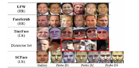 Disjoint HR and LR face datasets used in this work