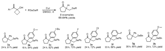 Copper-catalyzed synthesis of selenylated cyclopentanones