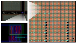 설계된 삼진 표준셀 라이브러리 physical layout 및 STI 확대도