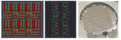 stack channel 삼진 소자 기반 상보 단위회로 제작을 위한 Photo-mask design 및 6inch wafer에 제작된 결과 사진