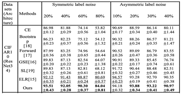 Symmetric/Asymmetric noise 환경에서의 성능 비교