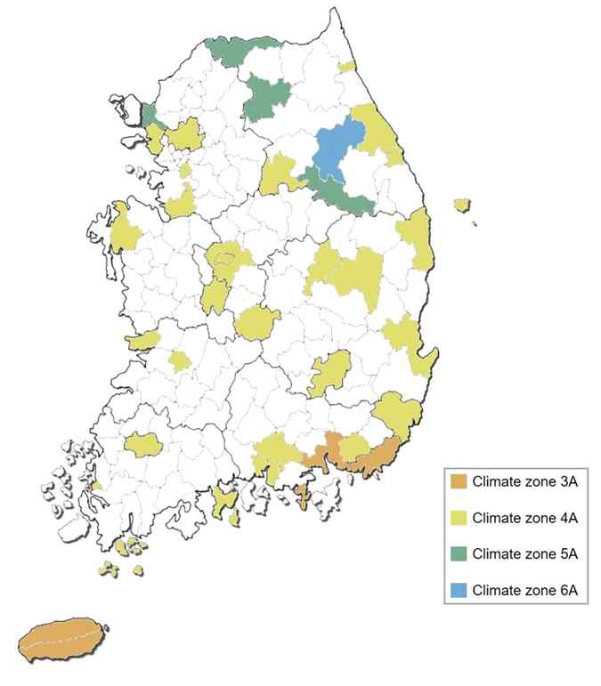 국내 기후존 구분