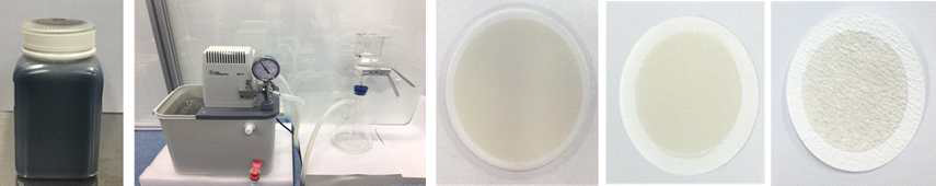 그래핀 옥사이드 수용액 및 Vacuum filtration 장비를 이용하여 증착된 Anodisc 멤브레인