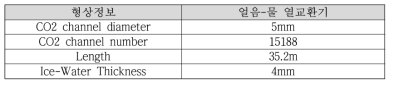 얼음-물 열교환기 설계값