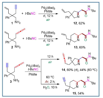 작용기 선택적 탠덤 hydroamination/C-C/ C-O 짝지음 반응