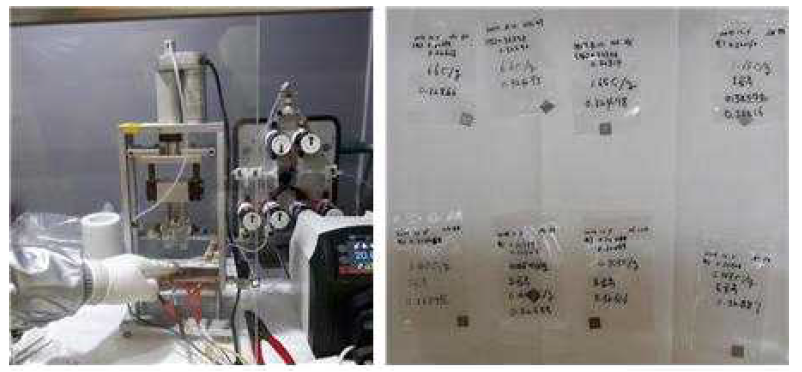 소형 도금장치 및 제작 9㎜×9㎜ 샘플선원