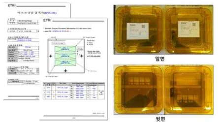난수발생기용 베타선 디텍터 마스크 제작 규격서 및 제작 마스크 사진